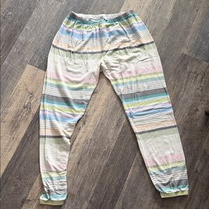 Wildfox Striped Lounge Pants in Blue and Green